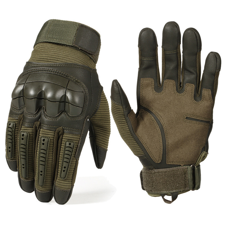 Full Finger Tactical Gloves Paintball Shooting PU Leather Touch Screen Rubber Protective Gear Women Men