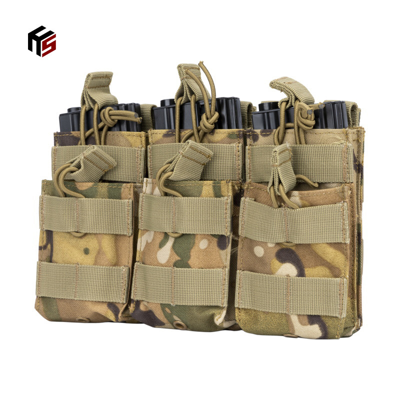 Open-Top Triple Mag Pouch Elastic Kangaroo Tactical Magazines Pouch