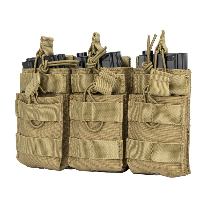 Open-Top Triple Mag Pouch Elastic Kangaroo Tactical Magazines Pouch