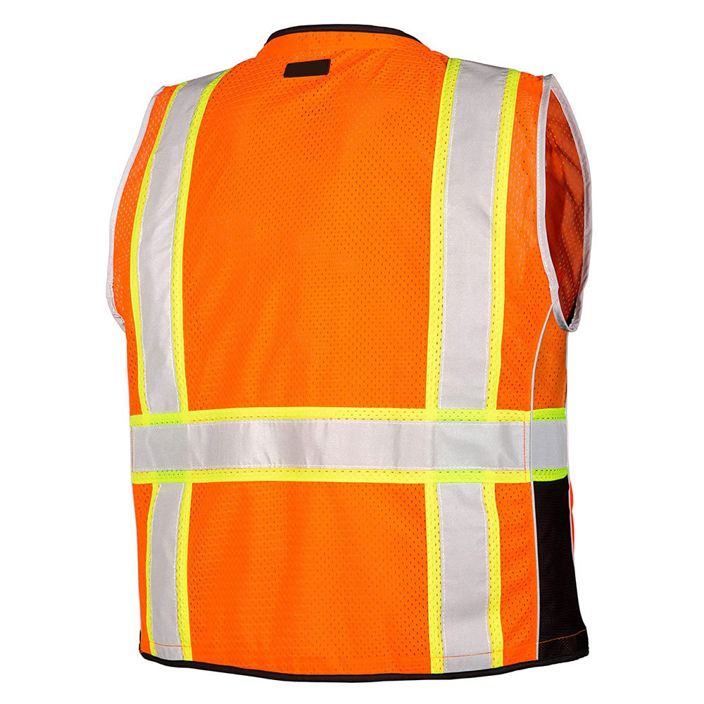 Heavy Duty Unisex Reflective Safety Vest Compliant Multiple Pockets Pencil & Radio Pockets Reflective Lining & Trim Safety Vest