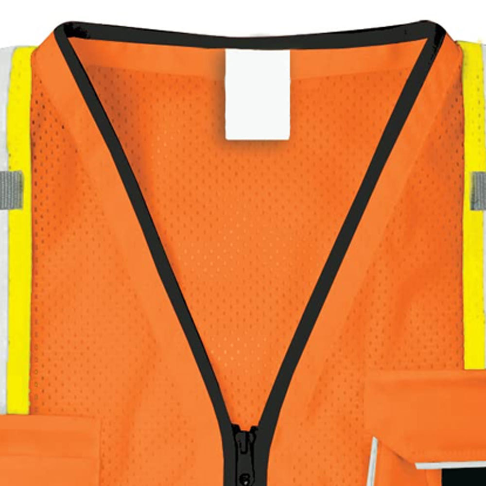 Heavy Duty Unisex Reflective Safety Vest Compliant Multiple Pockets Pencil & Radio Pockets Reflective Lining & Trim Safety Vest