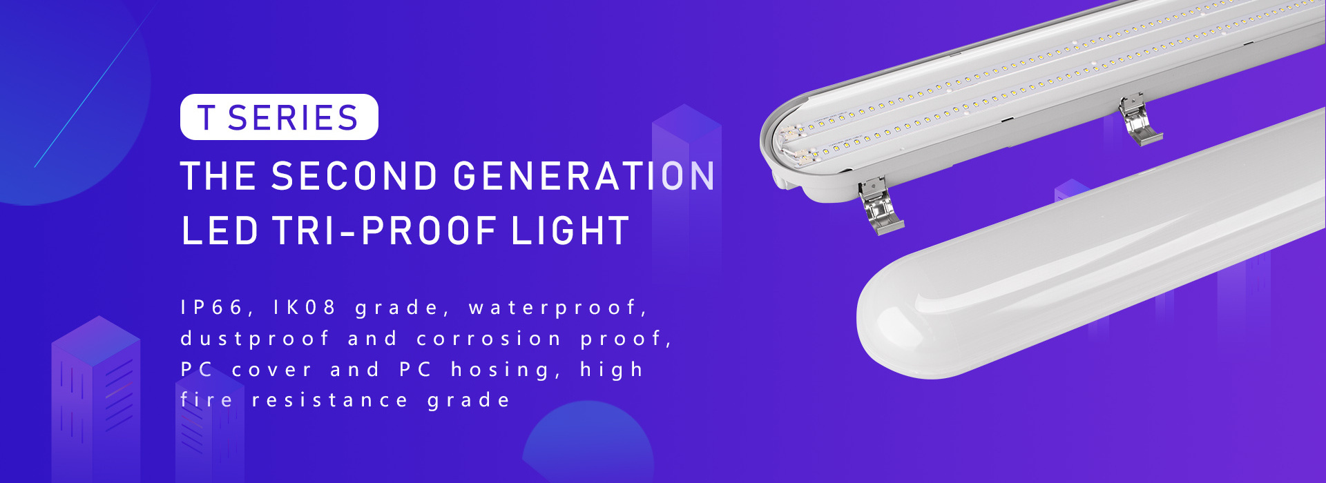 110lm 140lm Led Ip65 Indoor Home Office Ceiling Light Fixture Workshop Utility Light LED Tri-proof Light