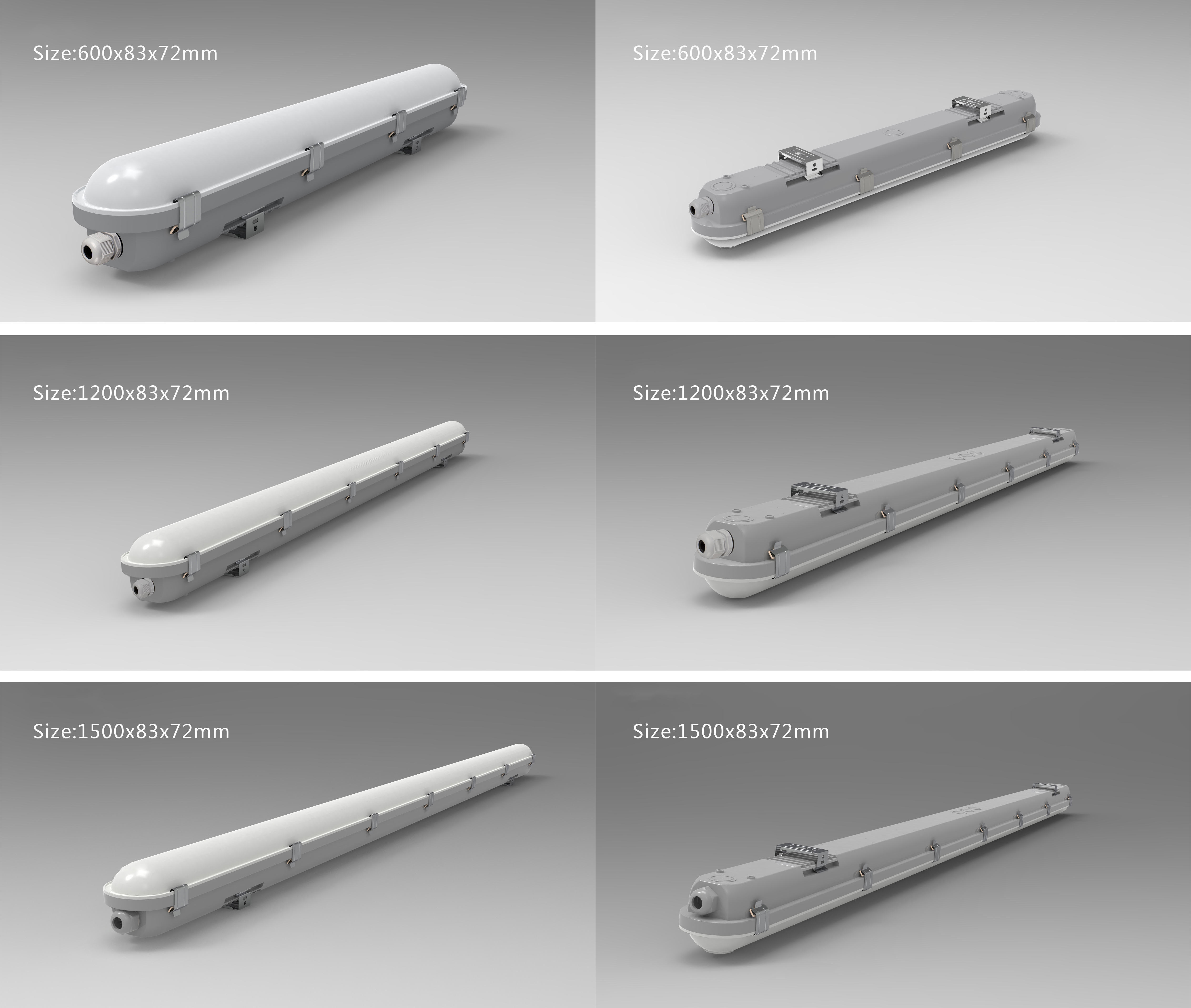 CE List High Lumens 2 4 8 Ft Led Ip65 Tri Proof Light Vapor Tight Fixture Suitable For Wet Location