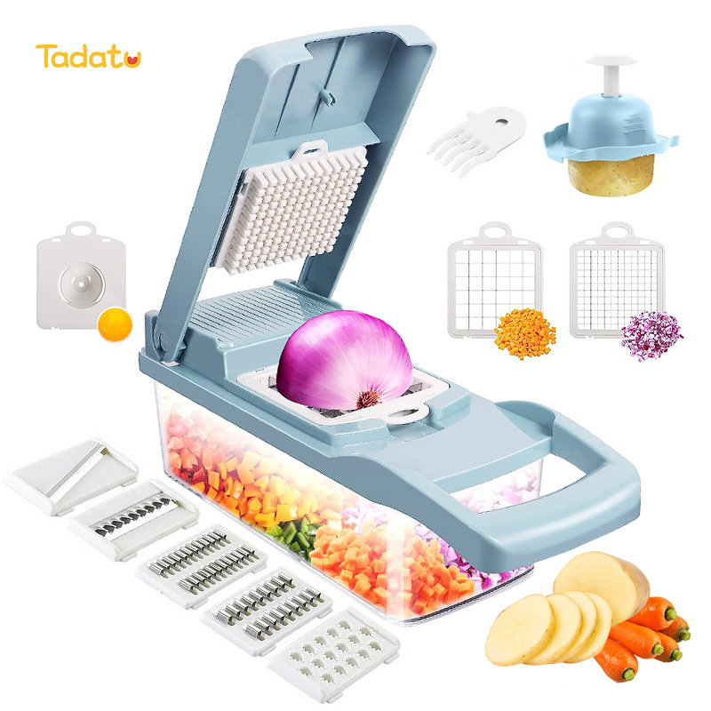 13 in 1 Vegetable Grater Potato Onion Dicer Mandoline Slicer Multifunctional Veggie Cutter Food Chopper with Container