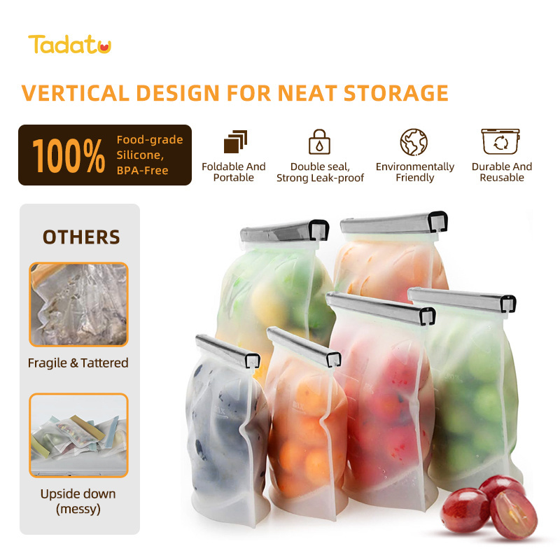 Bpa Free Leakproof Reusable Breast Milk Storage Bag Freshness Preservation Freezer Bag Silicone Food Storage Bag