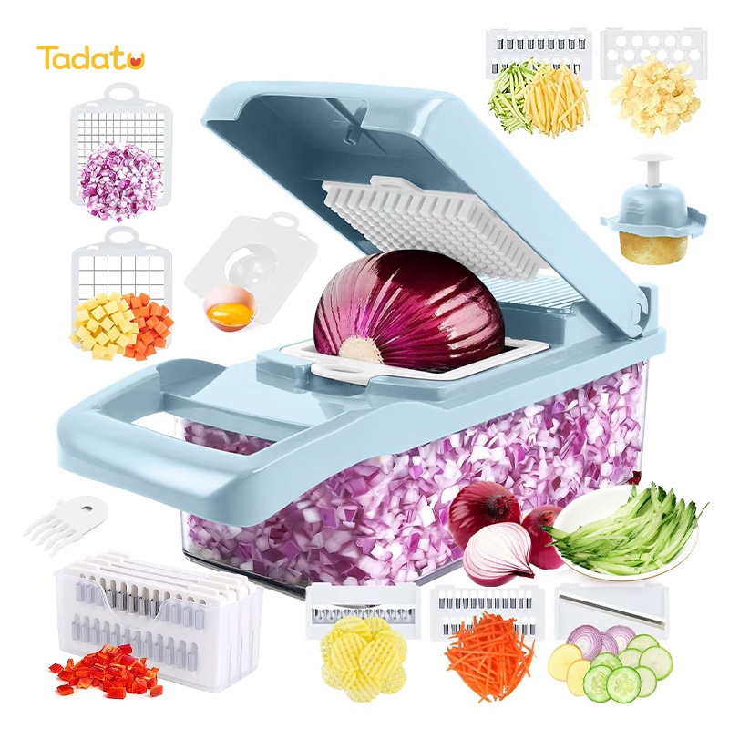 13 in 1 Hand Press Multifunctional Onion Potato Cutter Food Fruit Slicer Veggie Dicer Manual Vegetable Chopper