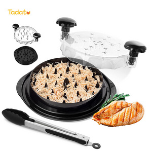 Transparent Meat Shredder Chicken Pork Beef Twist tool Round Manual Chicken Breast Shredder with Clear Lid