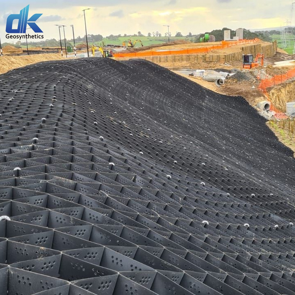 Black HDPE Textured Geocell slope protection Geocell Retaining Wall for Road Railway