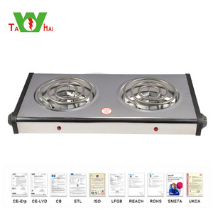 Portable electric hot plate cooker 2 burner cooking stove 2000W electric hot plate