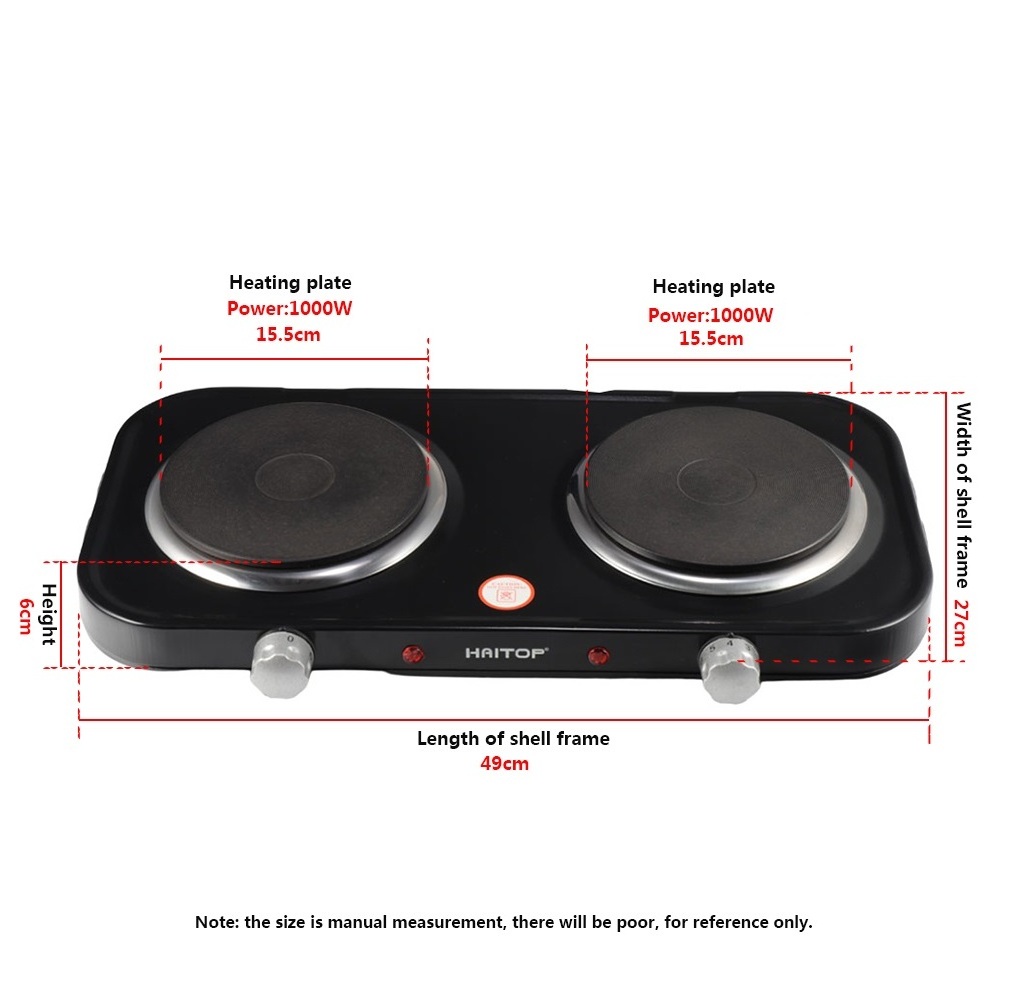 Solid Hotplate Cooker Electric Stove Two Burners Electric Hot Plate For Cooking