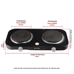 Solid Hotplate Cooker Electric Stove Two Burners Electric Hot Plate For Cooking