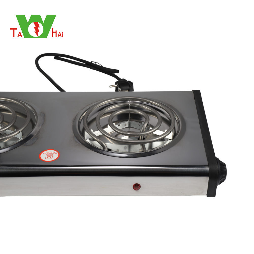 Portable electric hot plate cooker 2 burner cooking stove 2000W electric hot plate