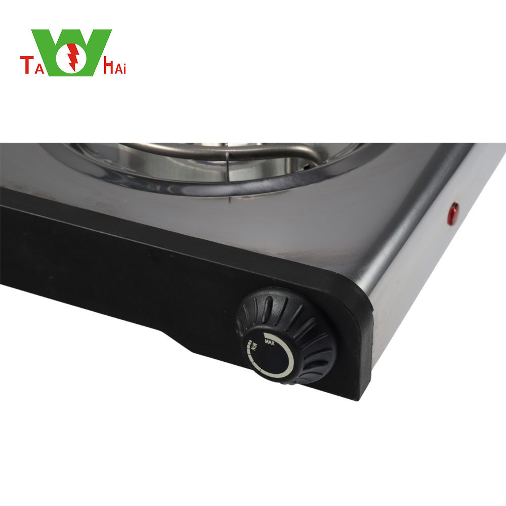 Portable electric hot plate cooker 2 burner cooking stove 2000W electric hot plate