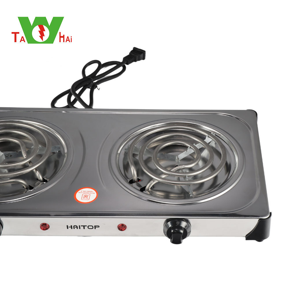 Electric Coil Kitchen 2 Coils Electric Cooker Double Burner Hot Plate 2000w Electric Stove Hot Plate