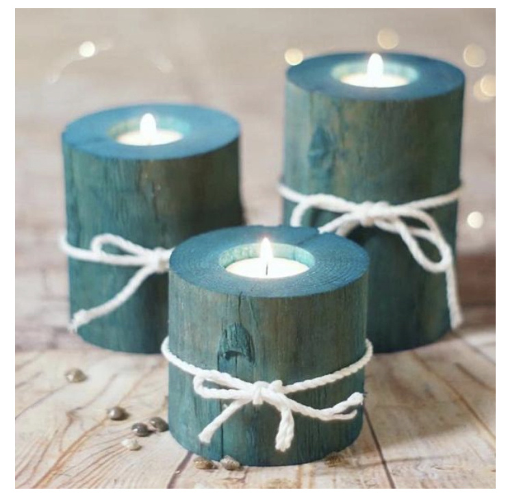 wholesale wood tea light candle holder for christmas gifting and home decor