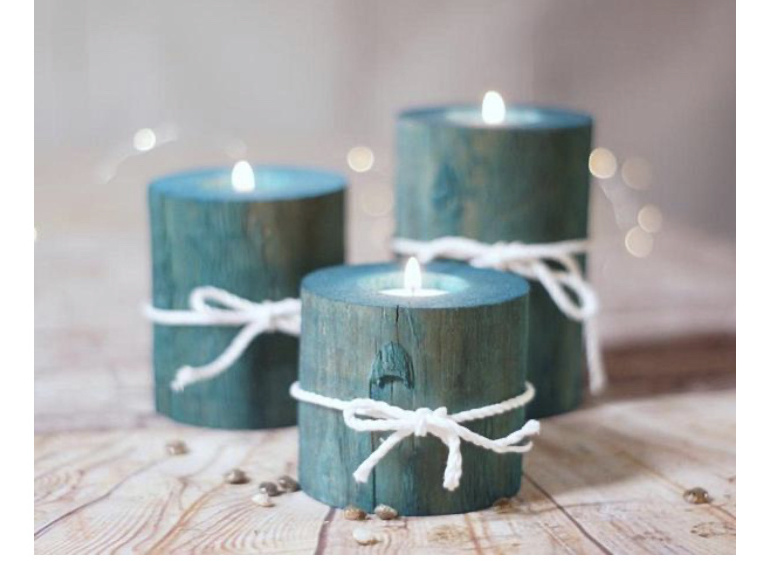 wholesale wood tea light candle holder for christmas gifting and home decor