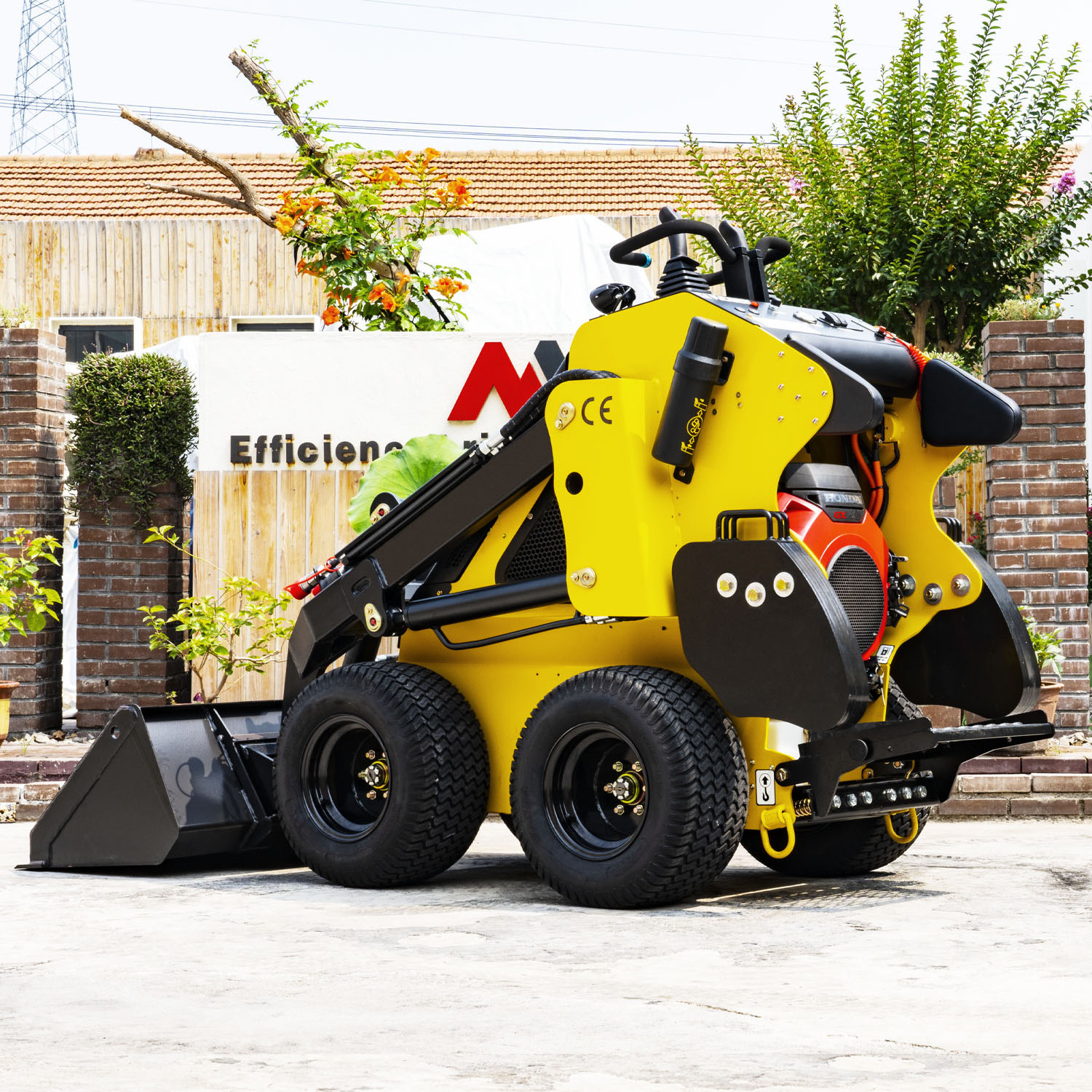 Cheap price EPA approved wheel type skid steer mini loader with mini skid steer attachments