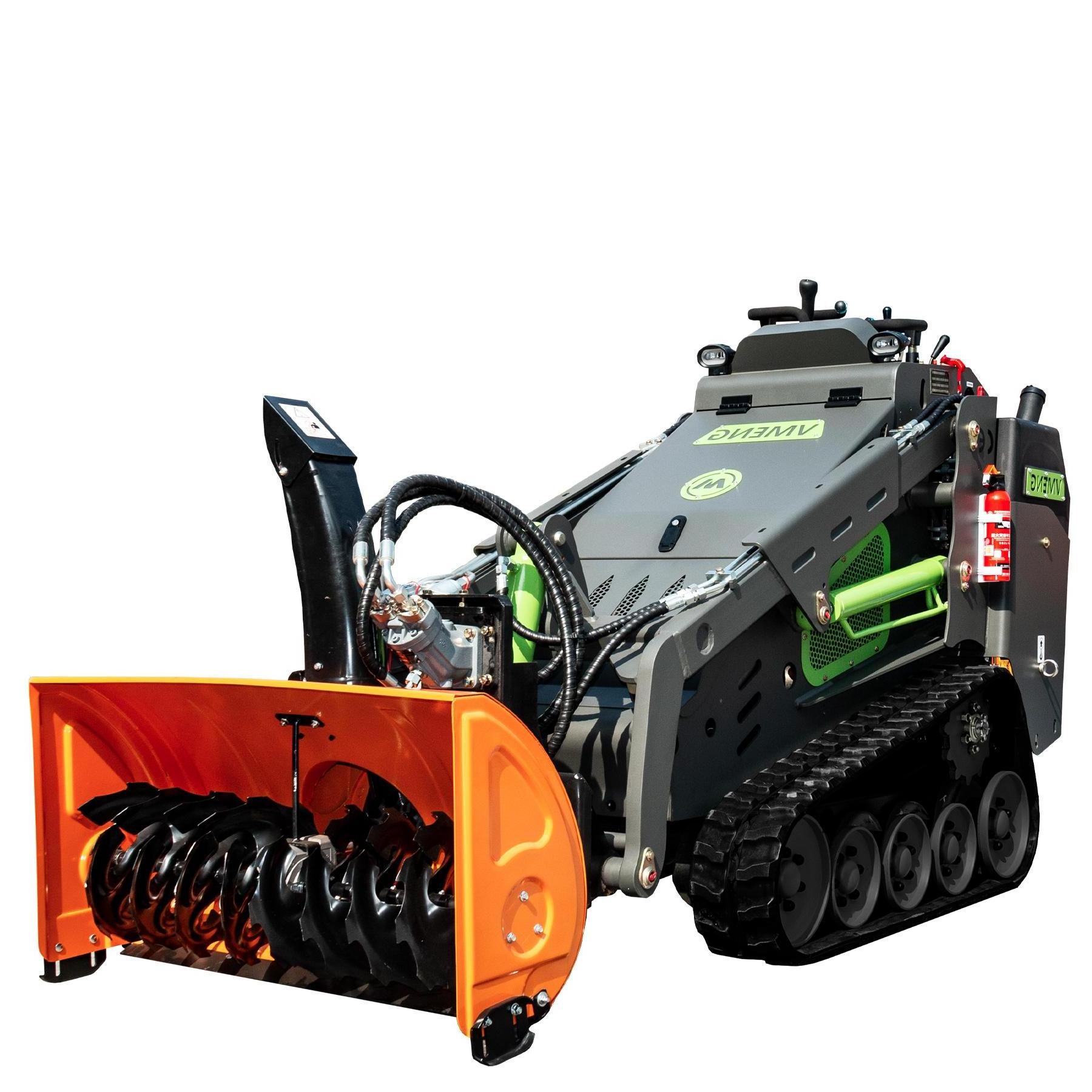 25hp Diesel Power 1000lbs Capacity Walk Behind Crawler Mini Skid Steer Loader For Sales In USA with snow blower attachments