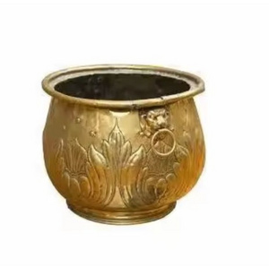 DESIGNER ROUND HOT SELLING BRASS PLANTER HOME DECORATIVE BRASS PLANTER NEW STYLE BRASS PLANTER