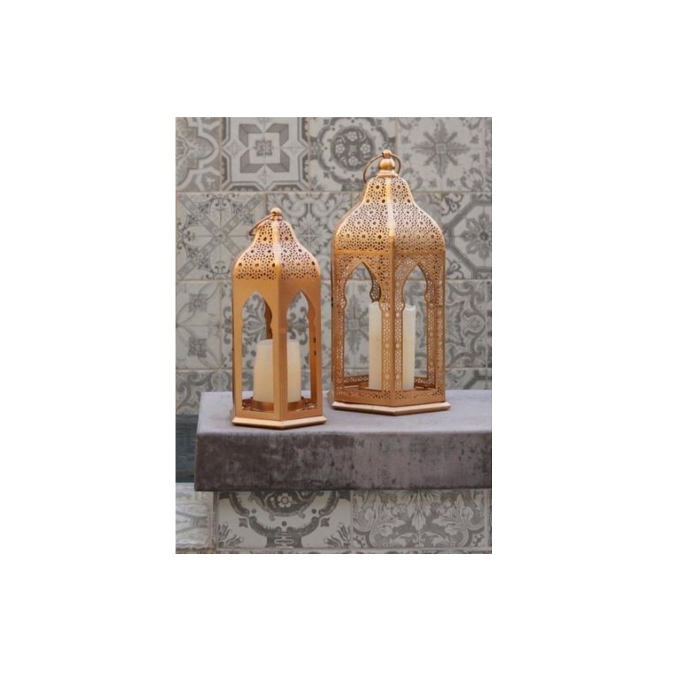 Table Decorative Lantern Eid Themed Candle Holder Lamp Ramadan Ornaments Moroccan Style Lantern In Wholesale Price