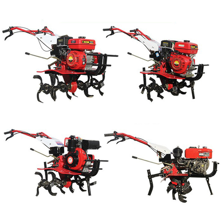 mini land cultivation machine  Small plow gasoline diesel self-propelled power cultivator rotary cultivator