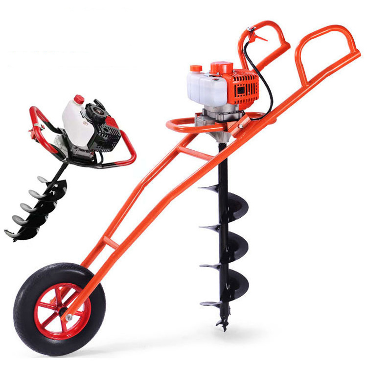 Garden Tools Tree Planting Digging Machine Earth Auger Machine 80--500cm Bit Gasoline Earth Auger hole digger machine