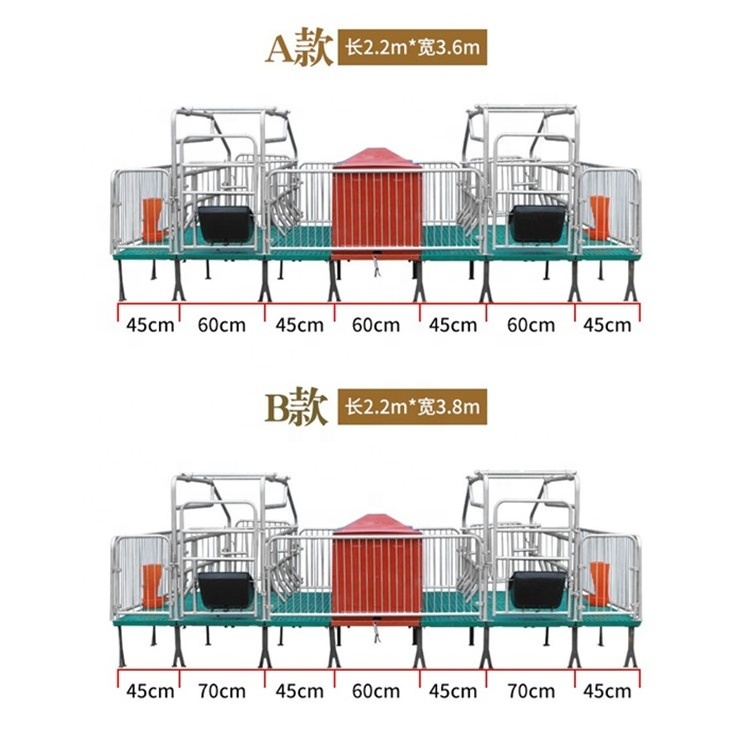 Customized Steel and Plastic Galvanized Sow Farrowing Bed Used Pig Farming Nursery Pen Maternity Cage Swine Farrowing Crates