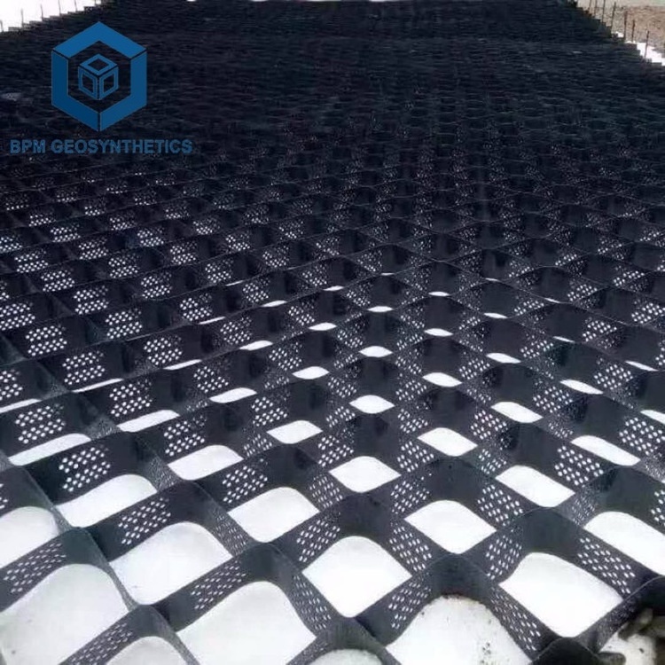 ground stabilization grid honeycomb plastic geocell retaining wall