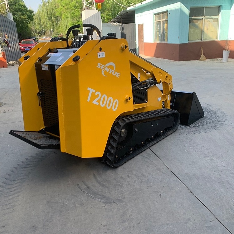 Engine 25 horsepower tracked diesel EPA Mini Skid Loader 500KG capacity with Various accessories such as snow blowers