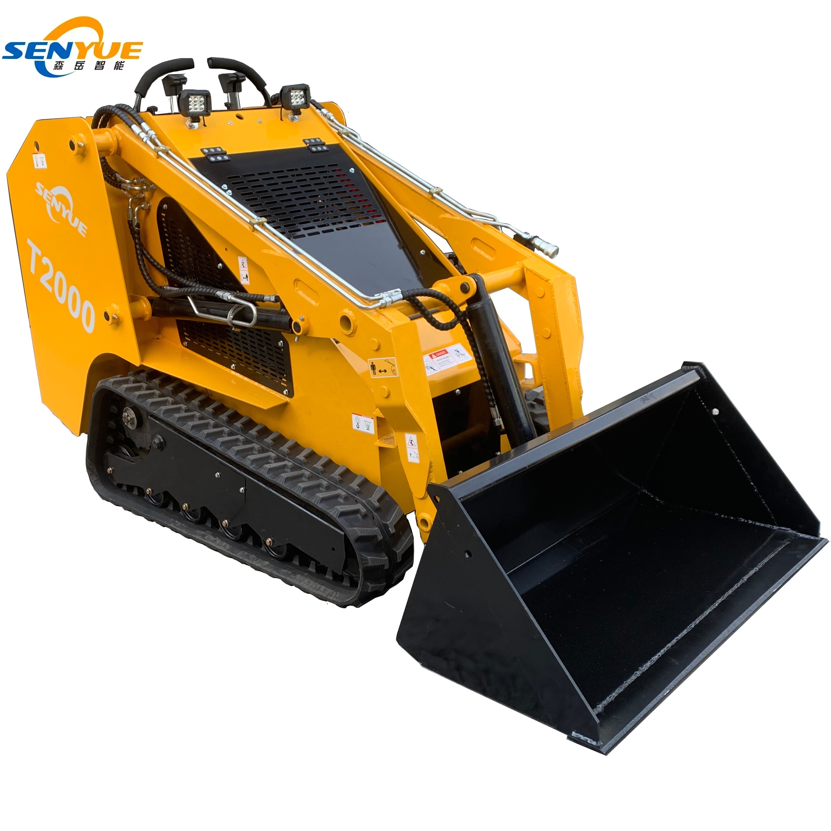 Engine 25 horsepower tracked diesel EPA Mini Skid Loader 500KG capacity with Various accessories such as snow blowers