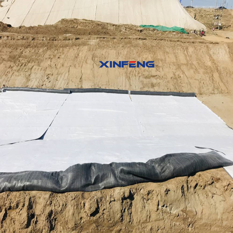 bentonite geotextile geosynthetic clay liners with HDPE 0.2mm film waterproof system bentonite clay blanket