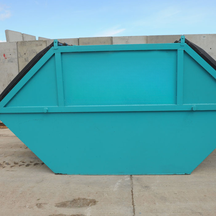 China Factory Outdoor Metal Front Load Bin Industrial Skip Bin trailer