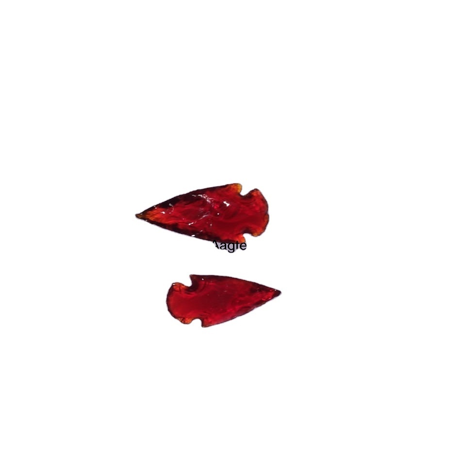 Wholesale Red Glass crystal Arrowhead/agate glass arrowhead: gemstone arrowhead:decoration:agate:crafts:gift:semi-precious stone