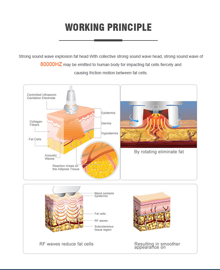 good quality radiofrequenza cavitation 80k body contouring machine portable 80k cavitation