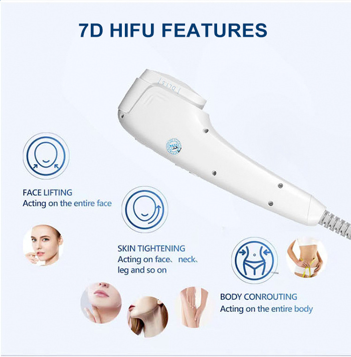 Portable 7D HIFU Facial Tight Focused Ultrasound Face Lift Lipo 9D Ultra Sonic Body Slimming HIFU Machine