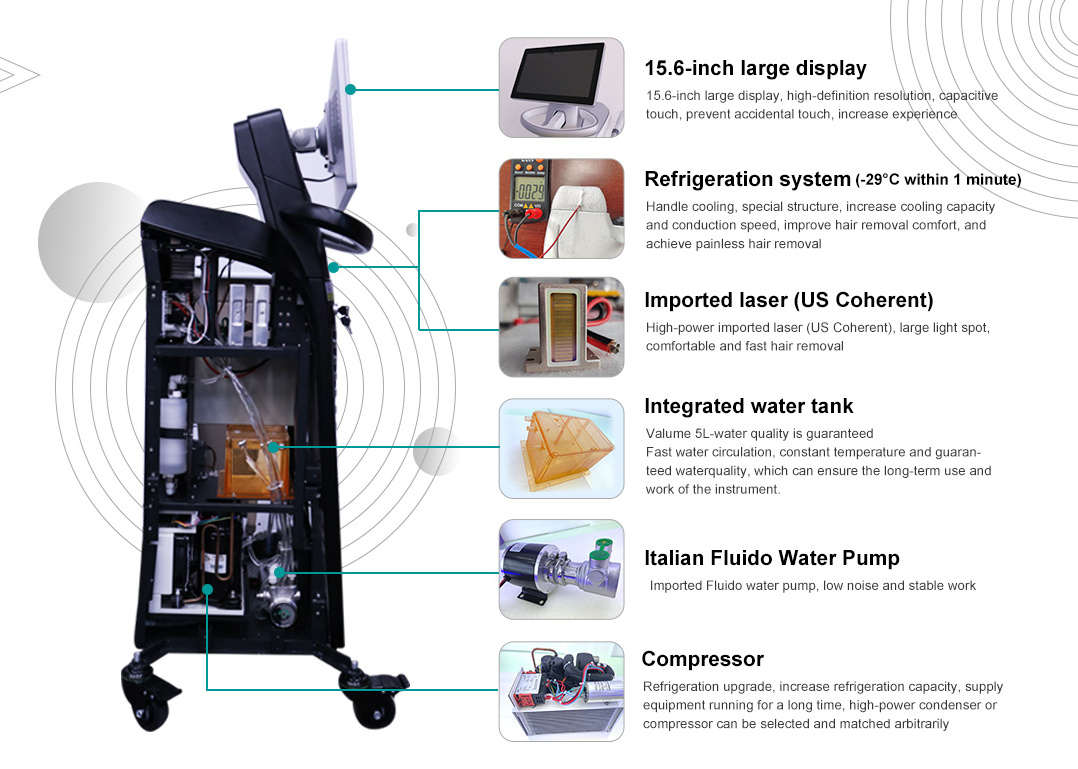 Taibo American laser bar 20 million shots 1600w super fast 755 808 1064nm diode laser hair removal 2022