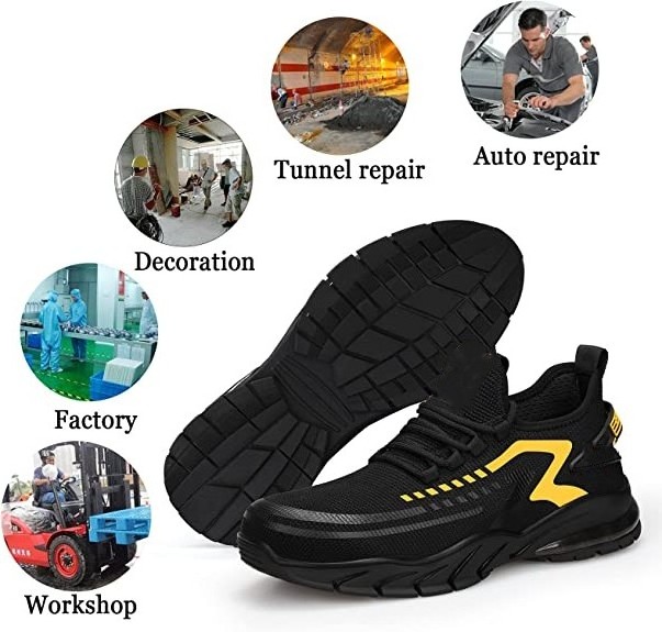 Breathable Slip-Resistant Indestructible Sneakers Industry Construction Safety Tennis Work Shoes Steel Toe Shoes for Men