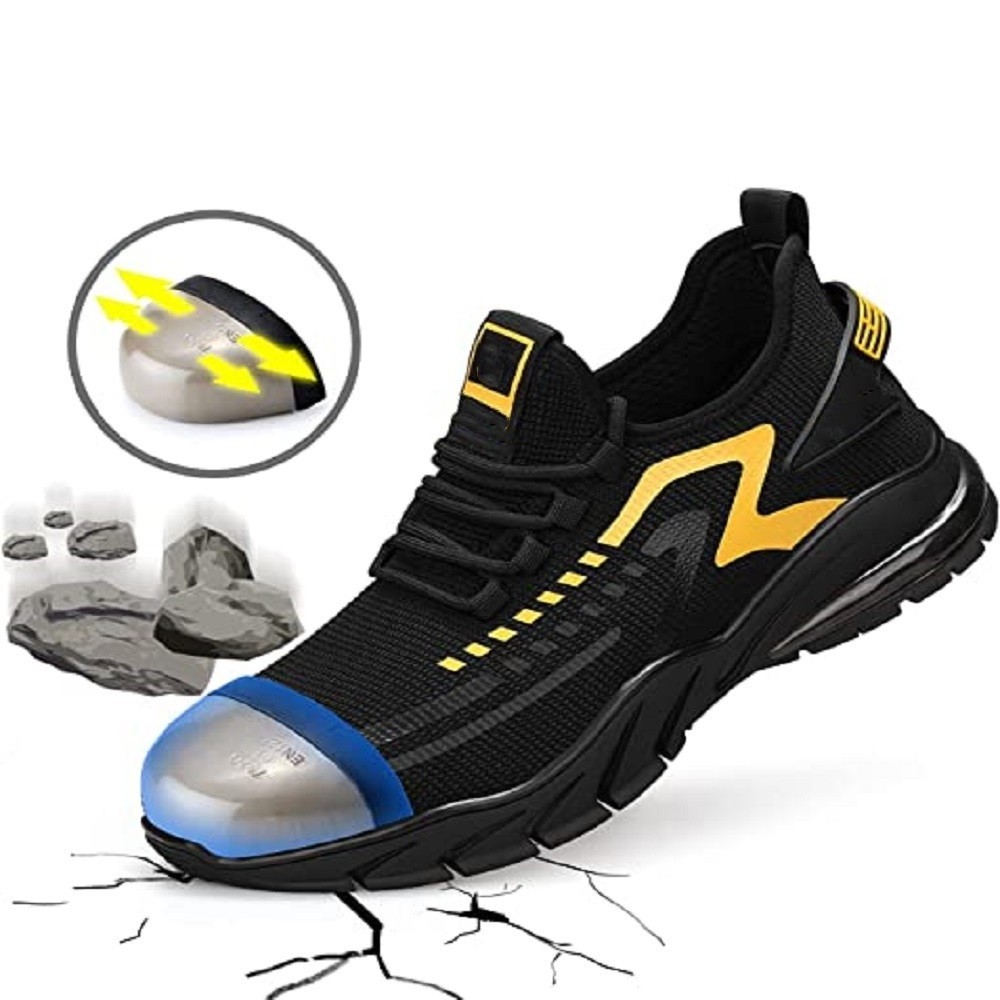 Breathable Slip-Resistant Indestructible Sneakers Industry Construction Safety Tennis Work Shoes Steel Toe Shoes for Men