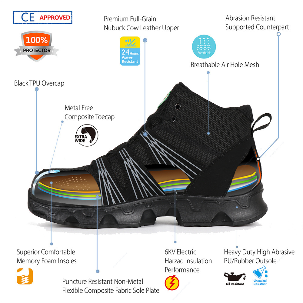 zapatos de seguridad steel toe shoes botas de seguridad industrial working safety boots functional safety shoes work boot