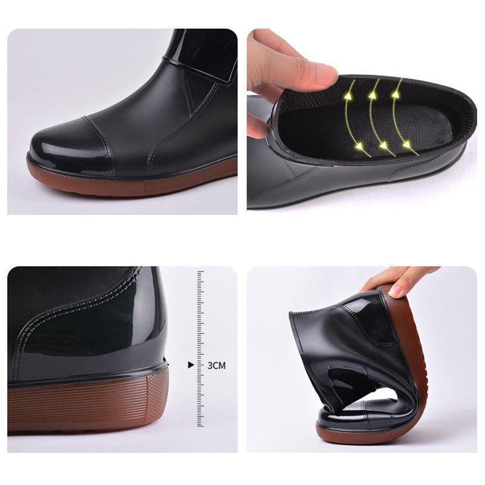 Waterproof anti-slip ankle short rain boots men boots for men waterproof boots