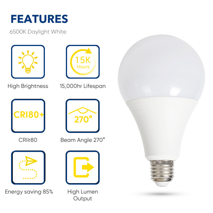 Customize Wattage Indoor Aluminum A Bulb Linear Solution 3 5 7 9 12 15 18 22 Watt E27 B22 Base Led Bulb