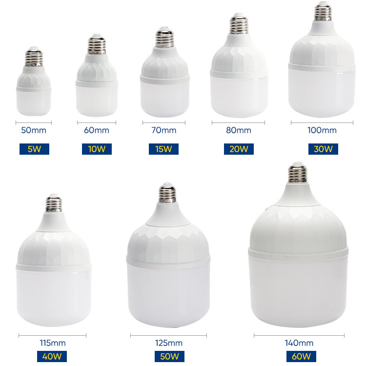 Wholesale IC Driver Plastic Clad Aluminum Indoor Lighting Led T Shape Bulb 5 10 15 20 30 40 50 60 Watt E27 B22 Led Bulb Lamp