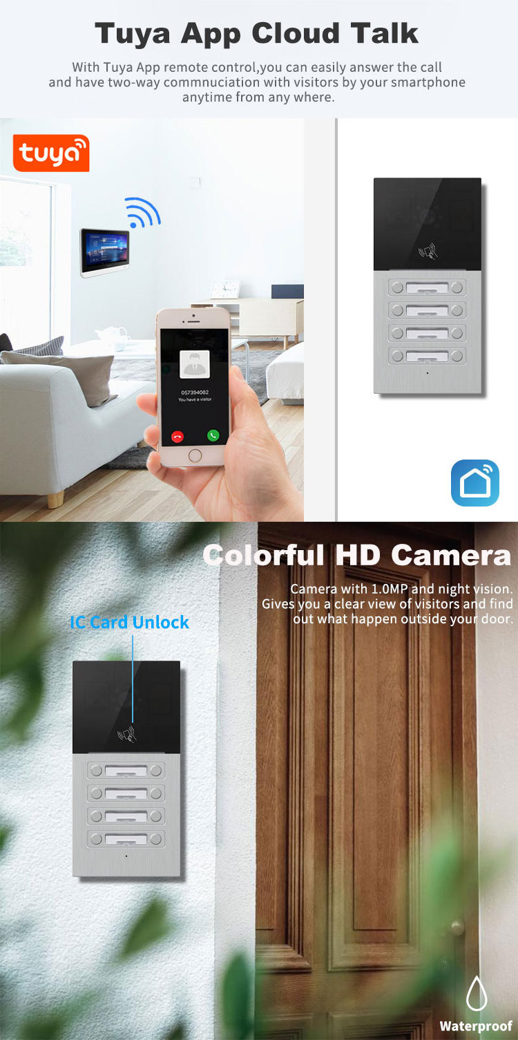 7 inch wireless wifi hd 2 way smart home ip video intercom system gate doorbell camera kit ring door bell phone