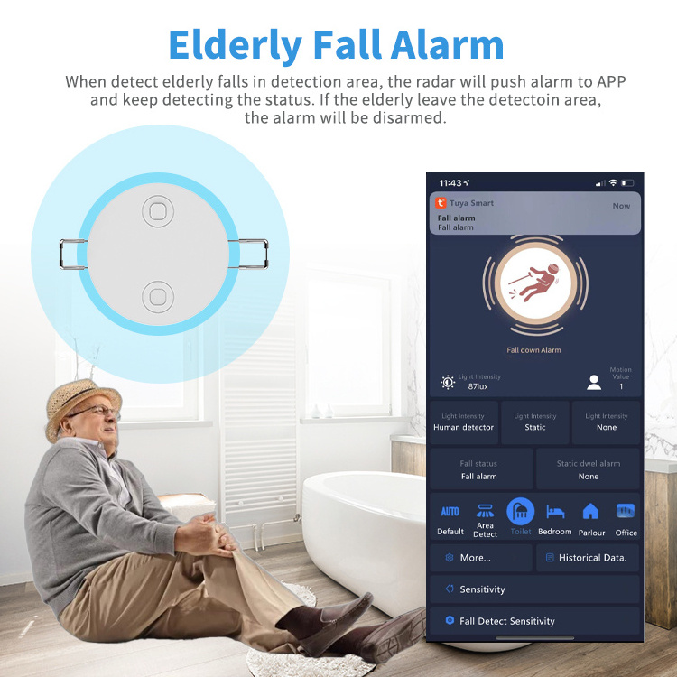 Tuya WiFi Human Presence Detector Elderly Fall Sensor smart home linkage light control Motion PIR detection alarm energy saving