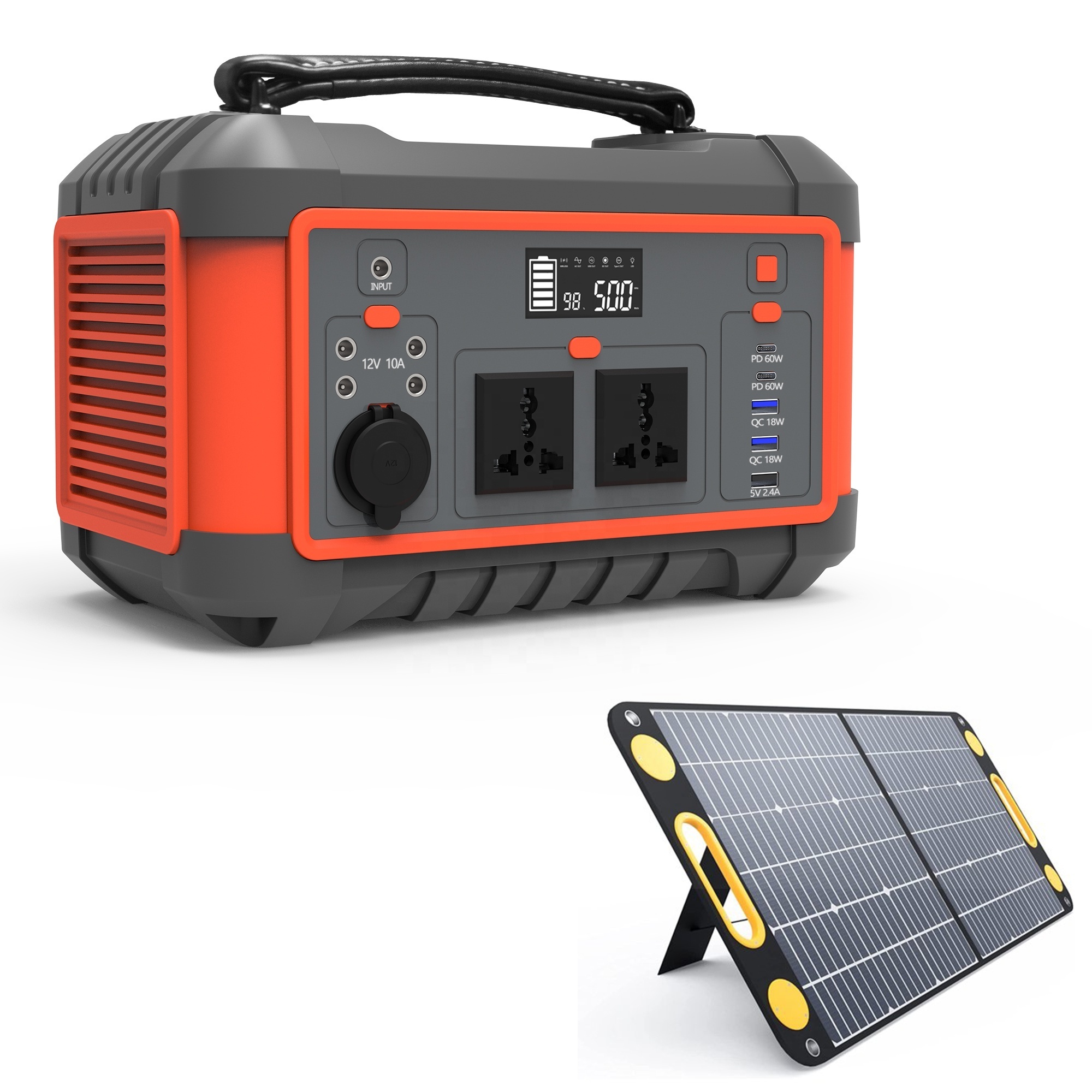 TAICO 500Wh Lithium Solar Generator 1000W 500W Portable Solar Power Station with Magnetic Charger 2022 Wireless Power Bank