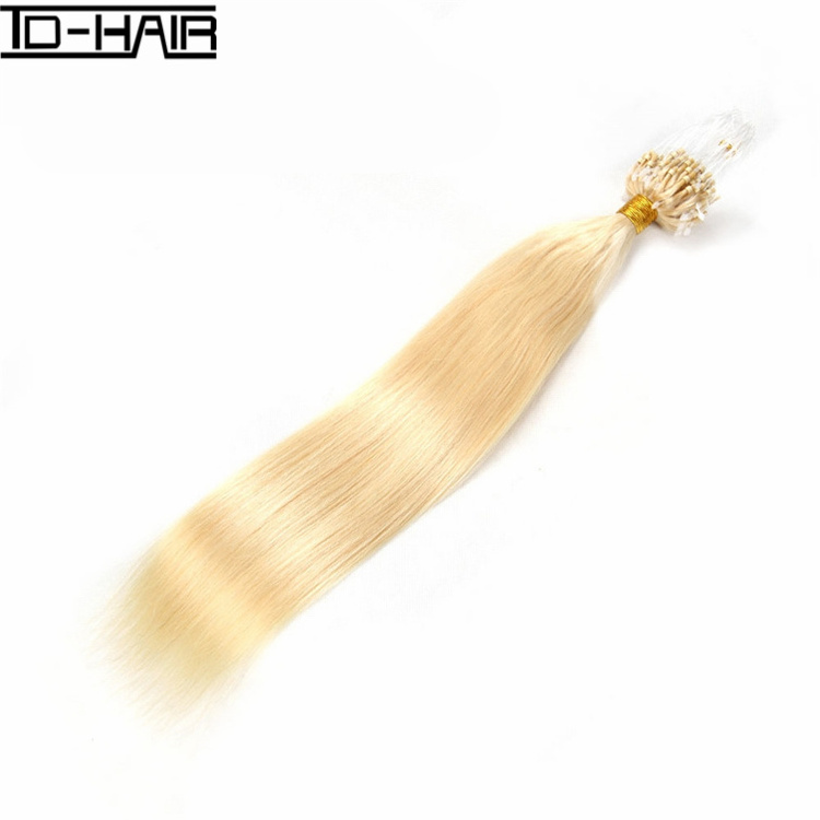 Micro Ring Loop Hair Extensions 100% Real Human Micro Link Weft Hair Extensions