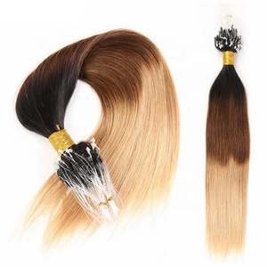 Micro Ring Loop Hair Extensions 100% Real Human Micro Link Weft Hair Extensions