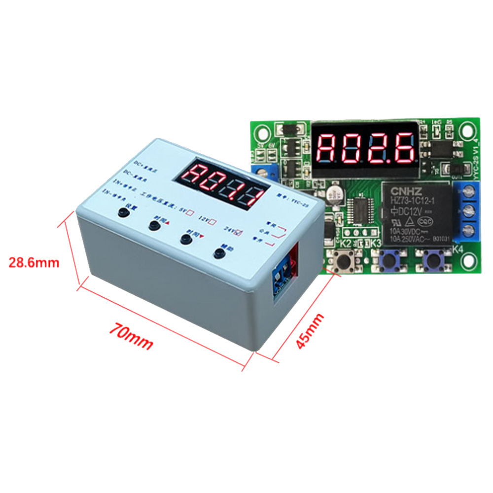 Taidacent 5V 12V 24V Digital Timer Switch Adjustable Time Delay Relay Module Trigger Cycle Timer Delay On Off Relay Switch