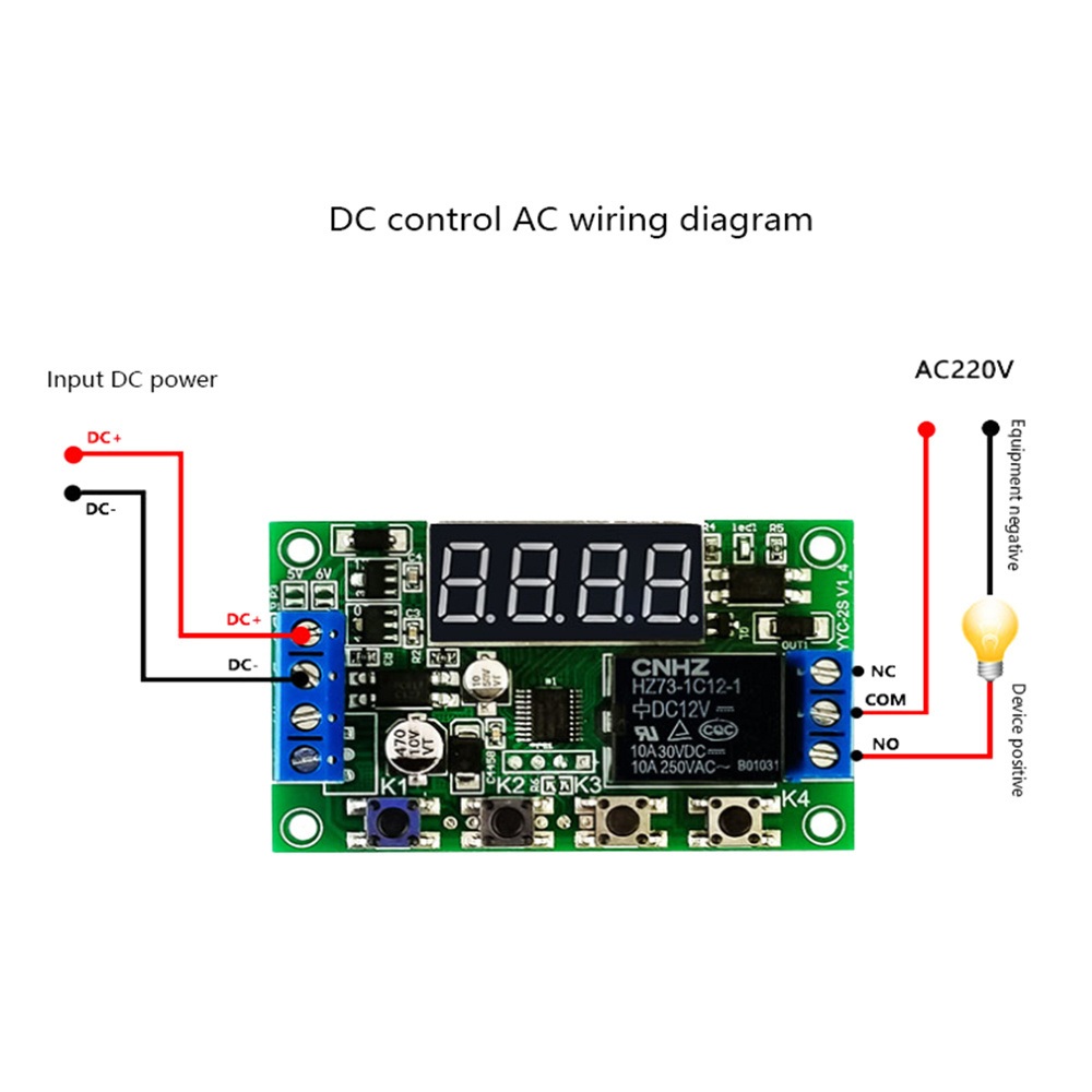 Taidacent 5V 12V 24V Digital Timer Switch Adjustable Time Delay Relay Module Trigger Cycle Timer Delay On Off Relay Switch