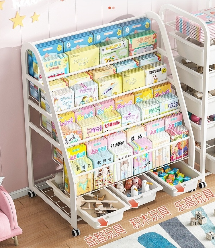 best selling products bookshelf Mobile toy storage shelf Simple bookcase storage shelf